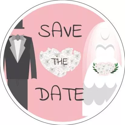 婚禮小物貼紙/結婚禮品小物貼紙/結婚封口貼/圓型貼L