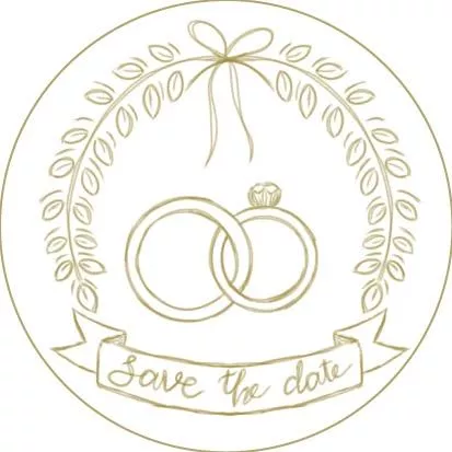 婚禮小物貼紙/結婚禮品小物貼紙/結婚封口貼/圓型貼J