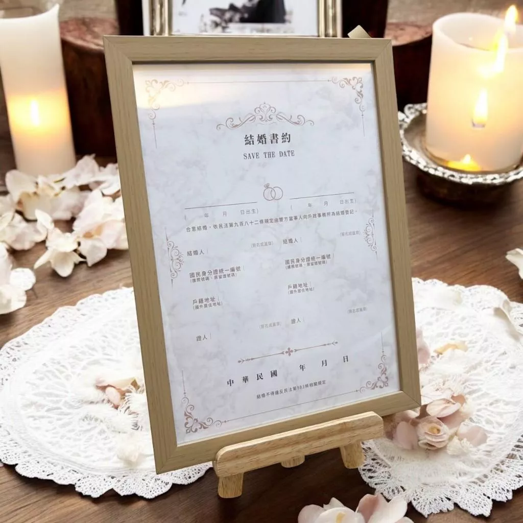 A4壁掛相框-木紋色 書約相框