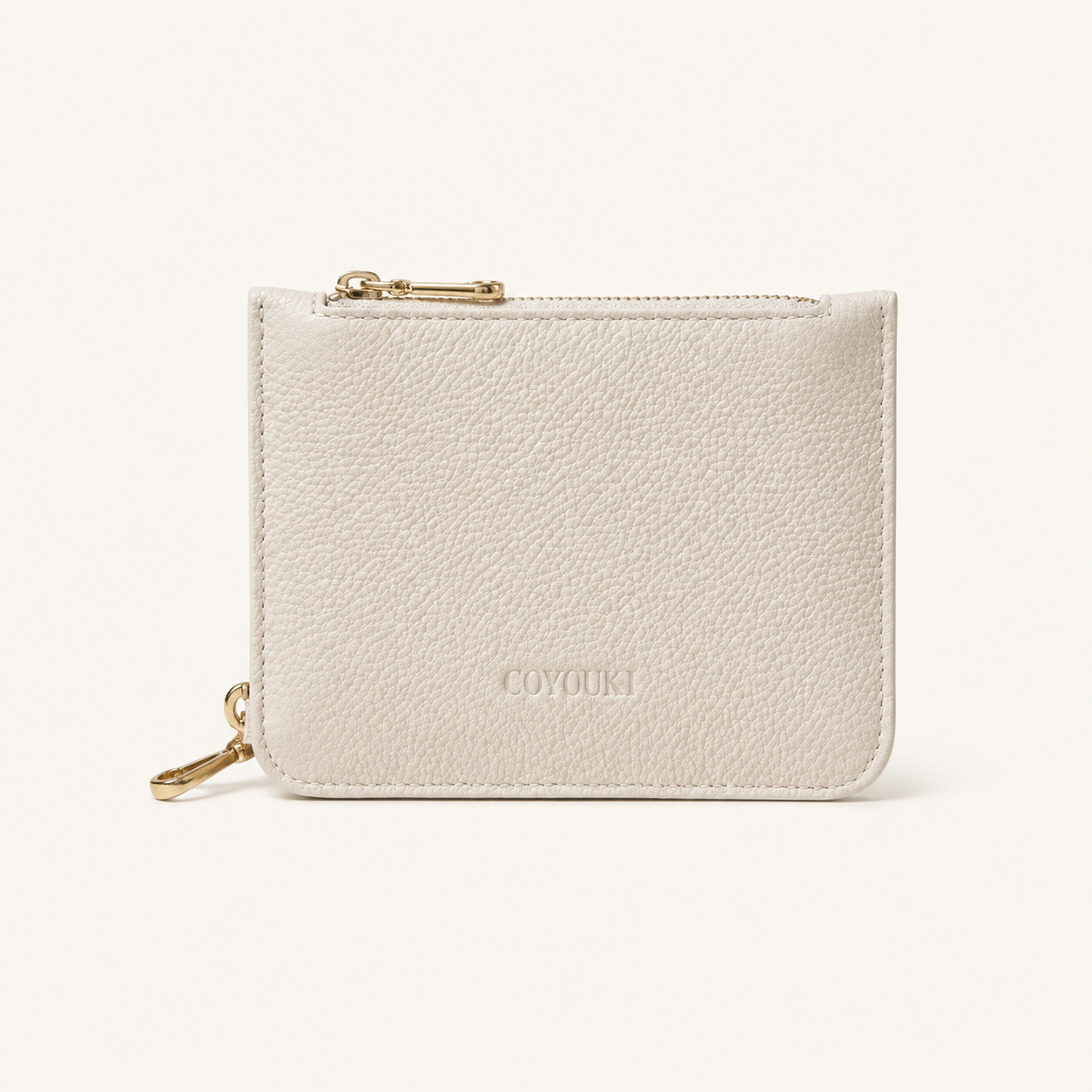 COYOUKI ECRU 米白金釦拉鍊卡包|限定非賣品