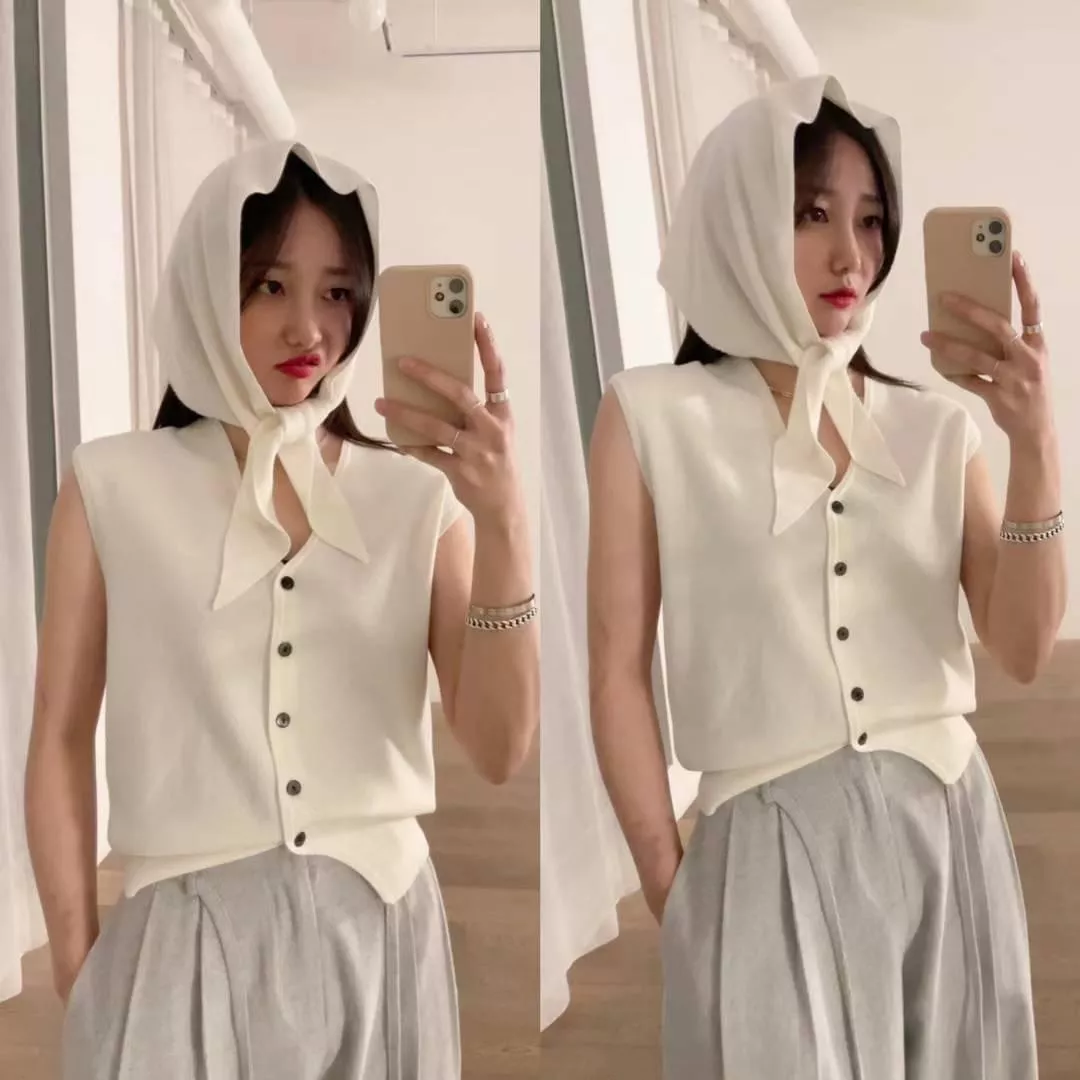 法式針織披肩背心