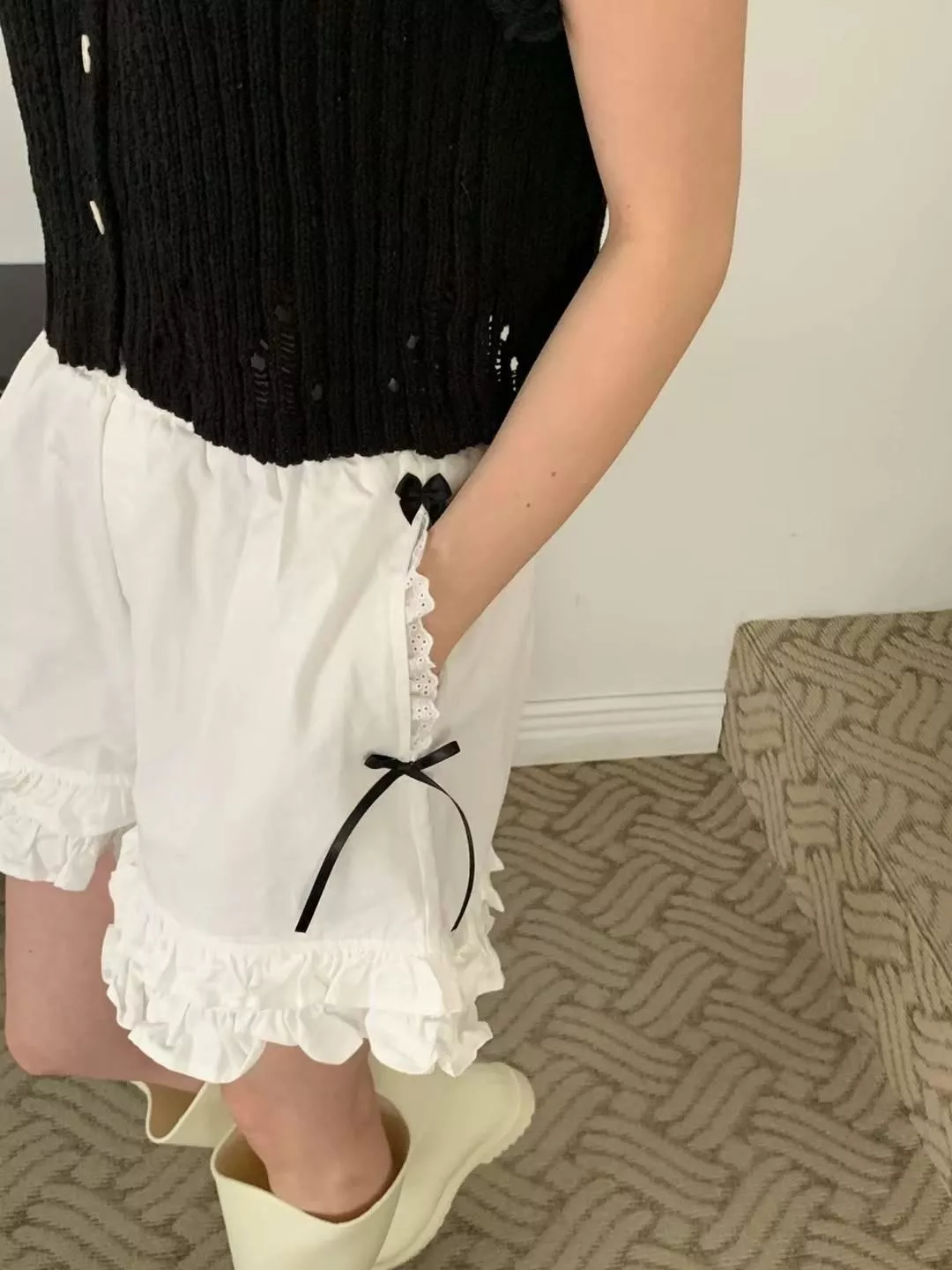 木耳邊蝴蝶結短褲