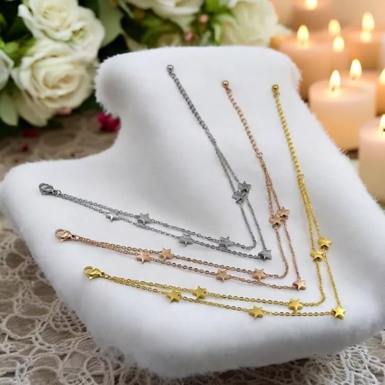 星星鈦鋼雙鍊手鍊