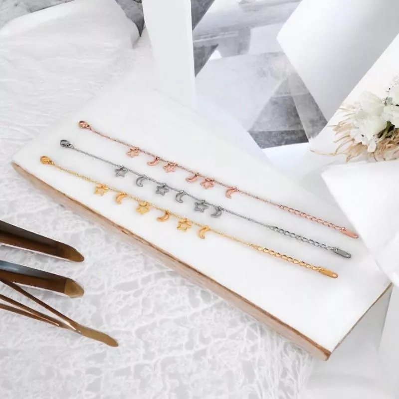 月亮星星鈦鋼手鍊