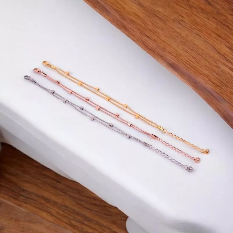 小方塊雙鍊鈦鋼手鍊