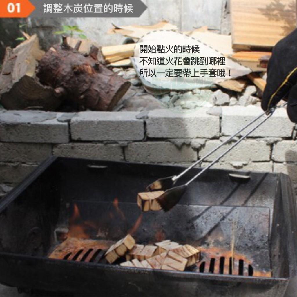 【營伙蟲】牛皮耐高溫隔熱手套/戶外BBQ手套/野營生火燒烤牛皮耐高溫隔熱加厚加長防護手套/防滑手套