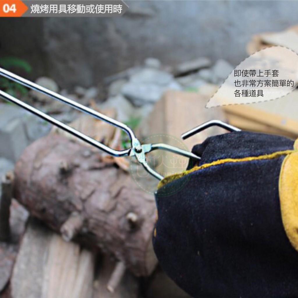 【營伙蟲】牛皮耐高溫隔熱手套/戶外BBQ手套/野營生火燒烤牛皮耐高溫隔熱加厚加長防護手套/防滑手套