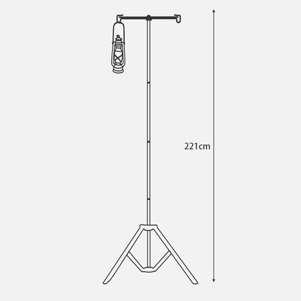 【營伙蟲927】ShineTrip山趣 三角燈桿架 多功能 戶外燈桿架 便攜式 伸縮雙頭照明燈桿 復古 野營 雙掛鉤