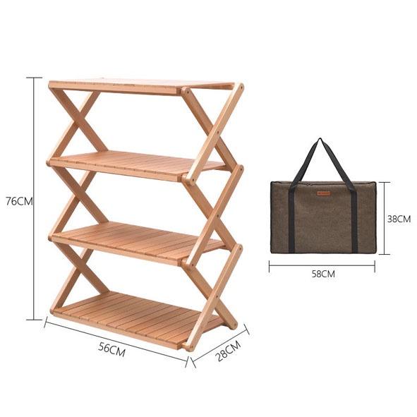 【營伙蟲938】ShineTrip 山趣實木置物架 戶外露營 便攜折疊 整理架 野餐架 美學 櫸木收納多層摺疊架