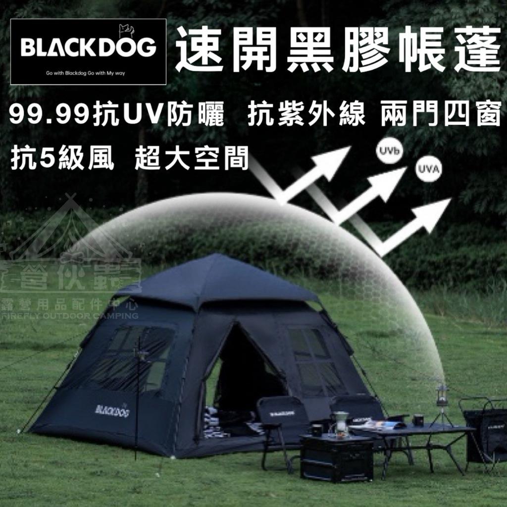 【營伙蟲1516】BLACKDOG 秒開帳 240X240公分 自動帳2.0外帳/內帳速搭帳 黑膠帳篷 加厚防雨 速搭帳