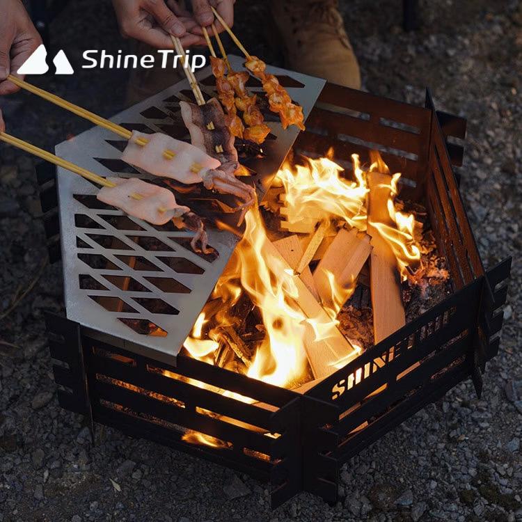 ShineTrip 山趣 05系列 可拆卸烤網 304不鏽鋼 露營柴火爐 耐高溫不變形 焚火台