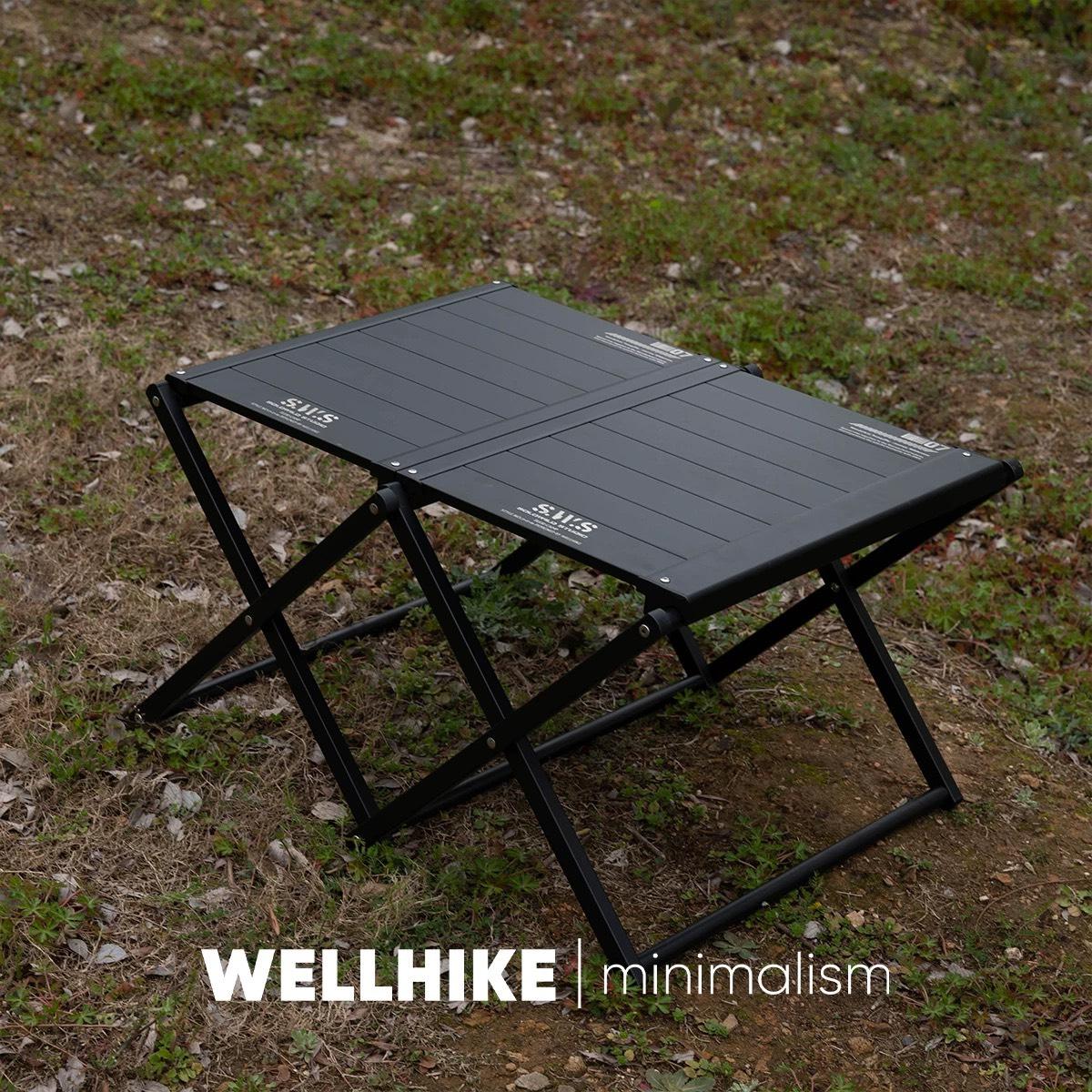 【營伙蟲1919】WELLHIKE魔方置物桌 鋁合金置物架 雙層置物架 黑化風 露營 野營 野炊置物 收納 超輕置物架 收納箱