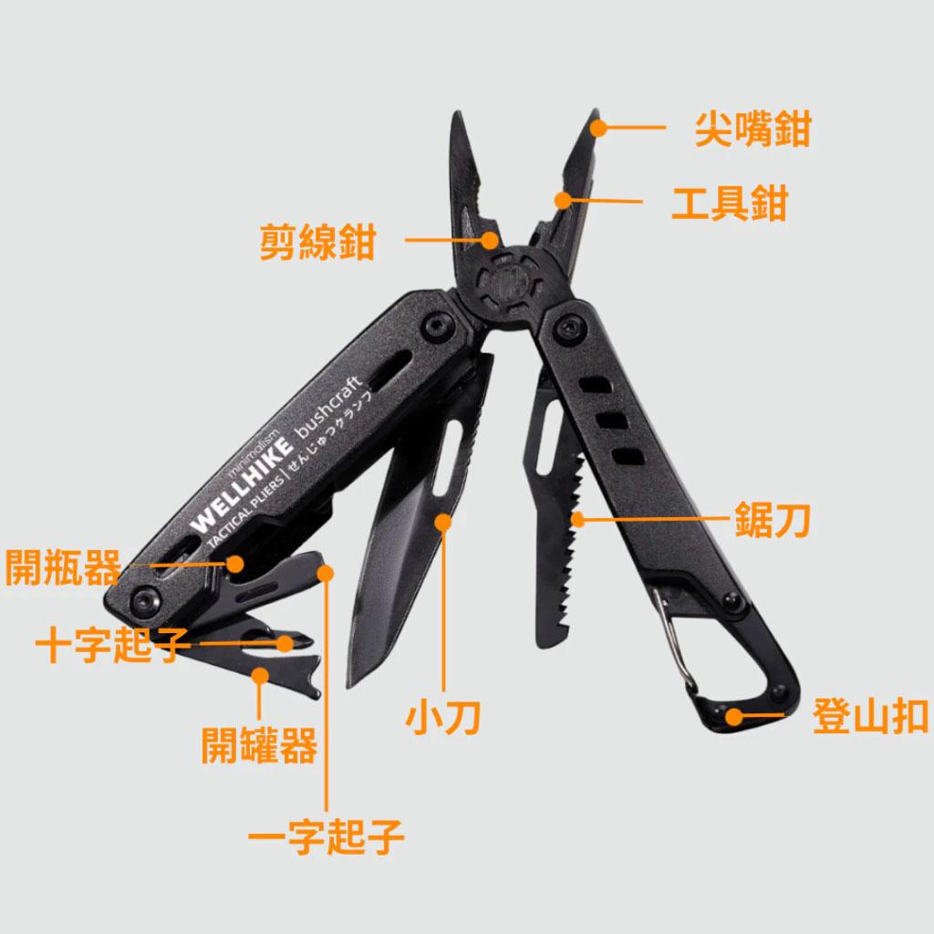 【營伙蟲1922】wellhike多功能戰術鉗 尖嘴鉗 隨身鉗 鉗子 手鋸 工具鉗 鋸刀 開瓶器 十字起子 求生鉗工具