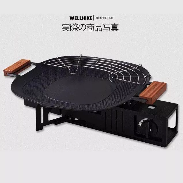 【營伙蟲2016】WELLHIKE 韓式兩用燒烤盤 露營烤盤烤盤 麥飯石烤盤 卡式爐烤盤 不沾烤盤 烤肉 瀝油架