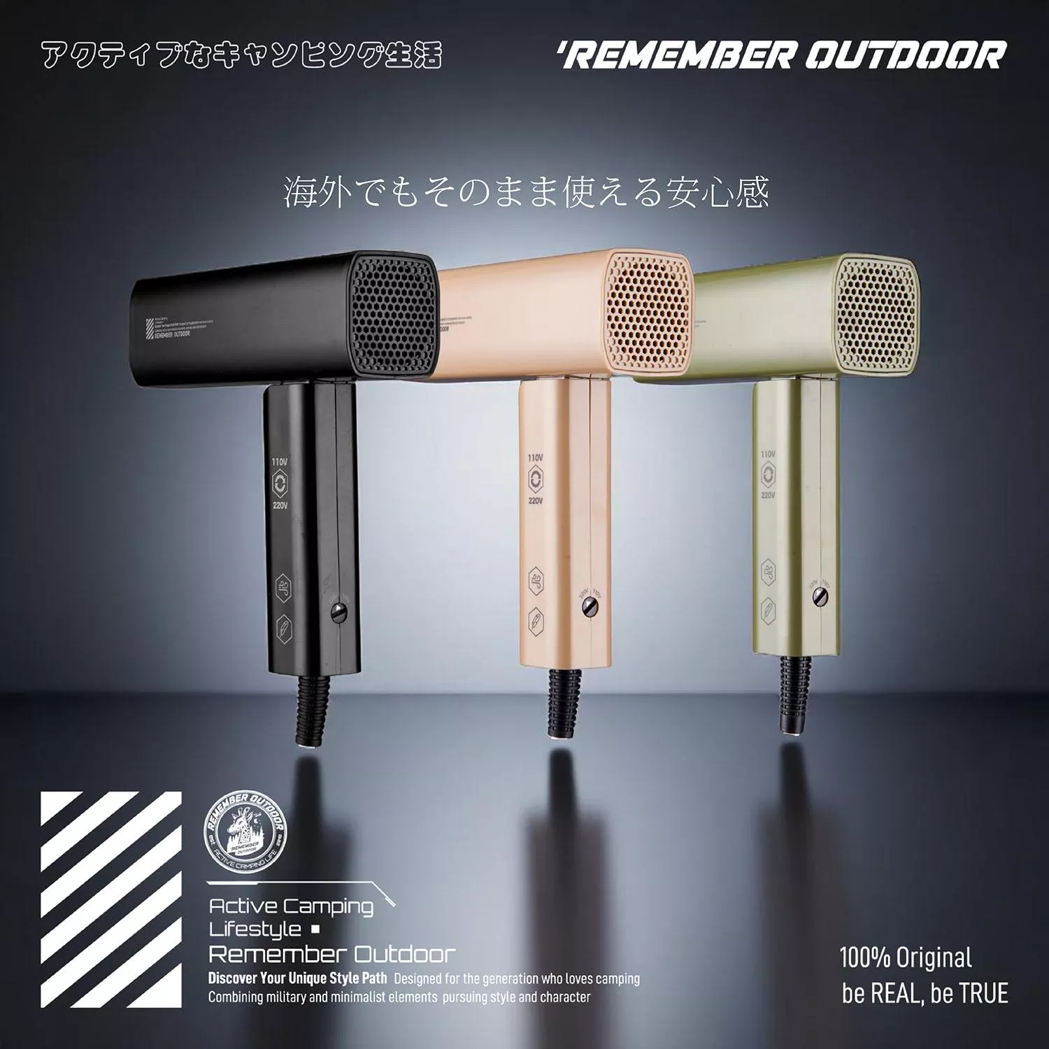 【營伙蟲2027】樂活不露雷神吹風機 露營 野營 國際雙電壓 吹風機 電器 戶外 折疊 小機型 攜帶 輕巧 雙電壓