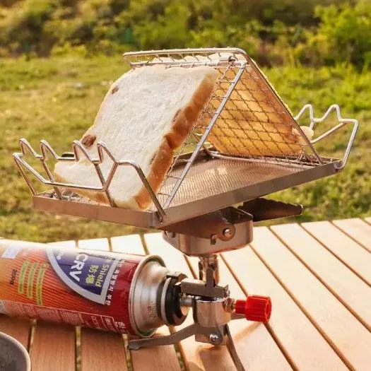 【營伙蟲2045】CLS不鏽鋼烤吐司架【4.16 露營部品】304不鏽鋼 可調烤網 烤土司.麻糬 摺疊收納 野炊 露營 山型烤網