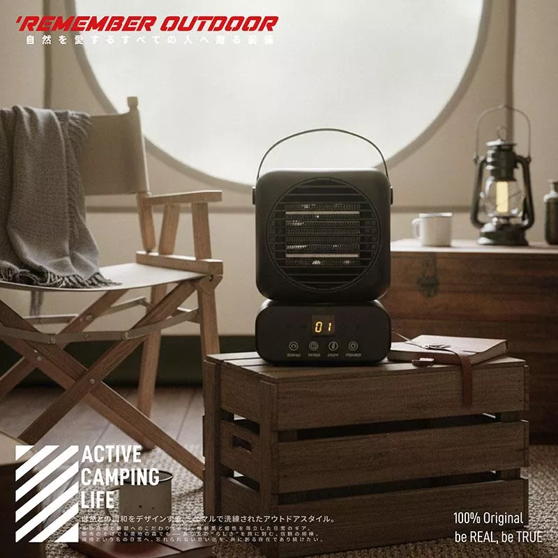 【營伙蟲2106】樂活不露 PTC 坦克電暖器 HT-609 擺頭款式 含遙控器 夜幕黑/大地沙/戰術綠 電暖器 車宿