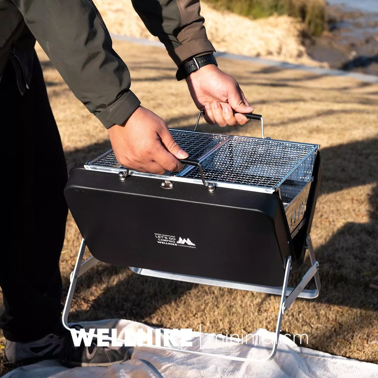 【營伙蟲2213】WELLHIKE 野炙桌面燒烤爐(大號) 烤肉爐 折疊烤肉架烤肉盤 燒烤架 烤肉爐 攜帶型烤肉架