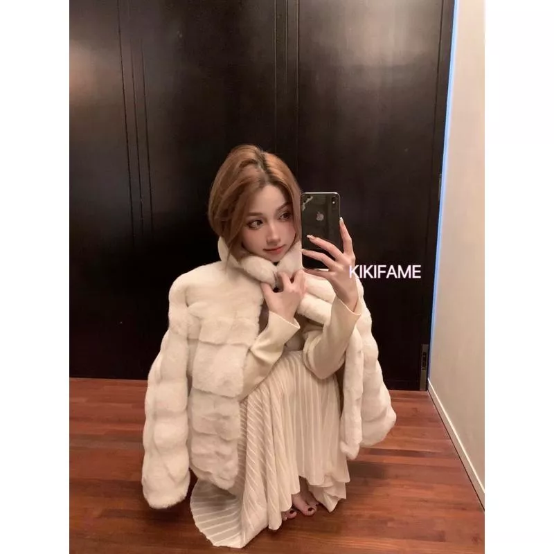 現貨🔗 【𝐊𝐈𝐊𝐈𝐅𝐀𝐌𝐄】🌙溫柔千金性感透膚魚尾長洋裝 皮草外套 長裙 長袖洋裝 魚尾裙 針織洋裝 皮草大衣 毛絨外套