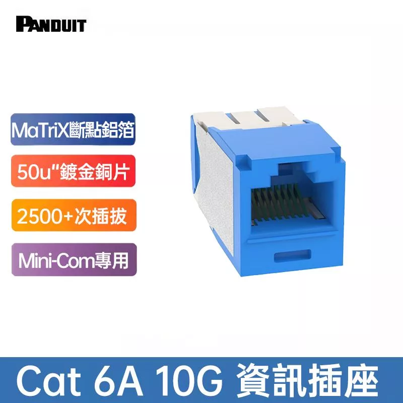 PANDUIT Cat 6A UTP 無遮蔽式資訊插座 - CJ6X88TG  (※購買5個資訊插座以上-贈壓接輔助工具EGJT-1*贈品數量不累計*)