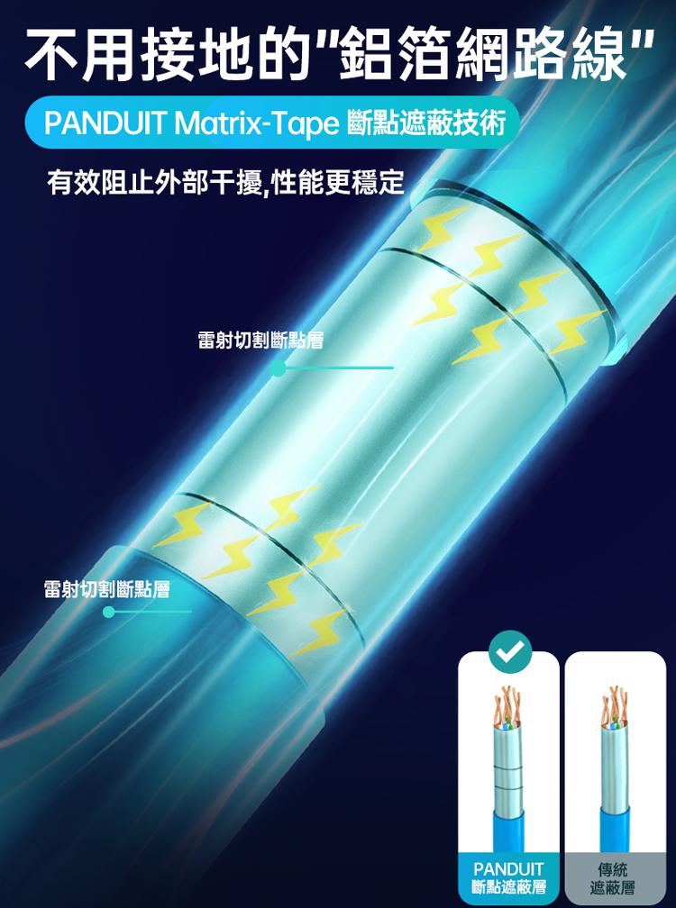 PANDUIT Cat 6A 有鋁箔包覆遮蔽式 U/UTP 23AWG 低煙無鹵 網路線 - PUL6AV04