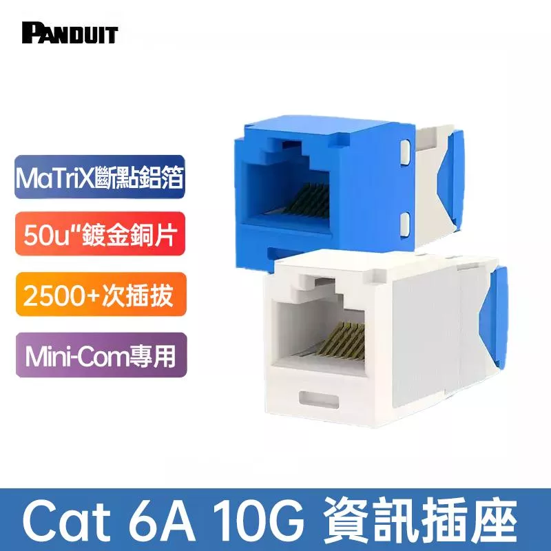 PANDUIT Cat 6A UTP 無遮蔽式資訊插座 - CJ6X88TG  (※購買5個資訊插座以上-贈壓接輔助工具EGJT-1*贈品數量不累計*)