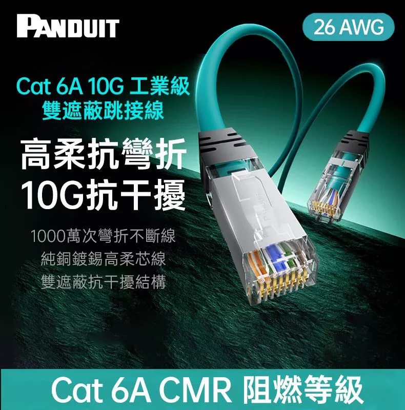 PANDUIT Cat 6A S/FTP 26AWG 雙遮蔽跳接線-ISTPH6X