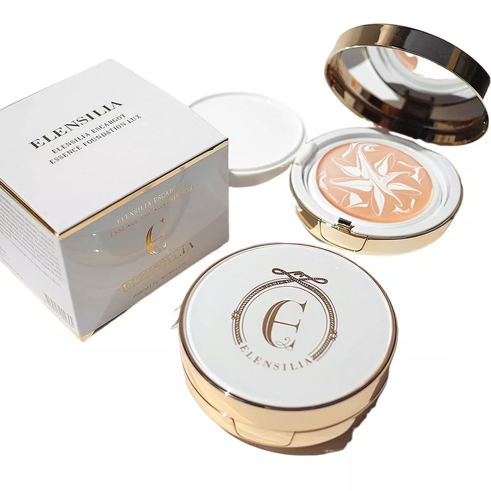 ELENSILIA 高效保濕精華防曬粉餅(SPF50+, PA+++)拋光粉餅1(正品)+1(補充包)_臺灣總代理