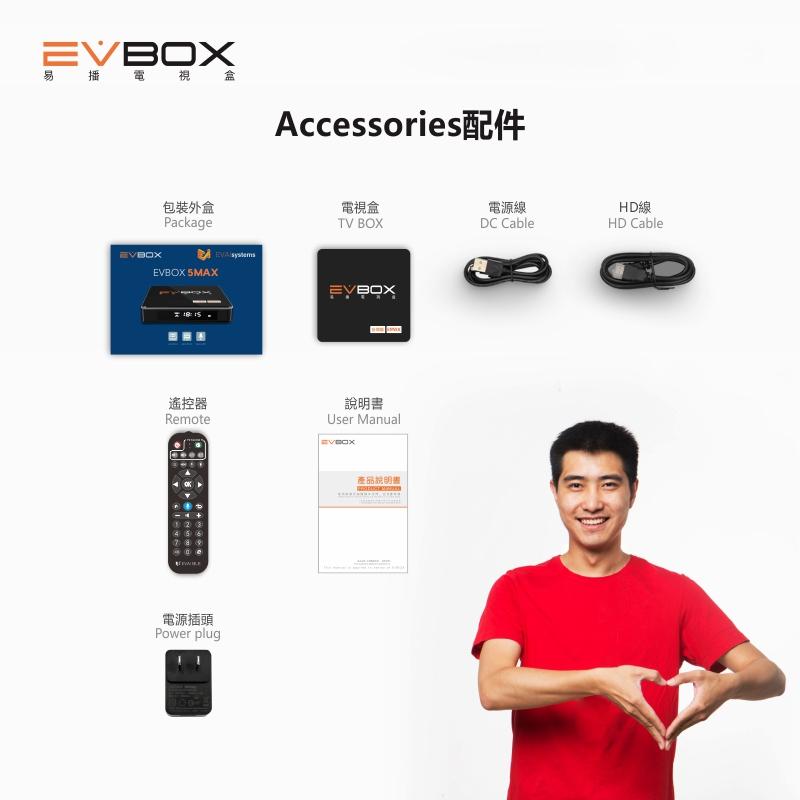 【易播 語音機皇 EVBOX 5MAX 】 送 易播盒子專屬好禮 易播越獄純淨版  免運秒發