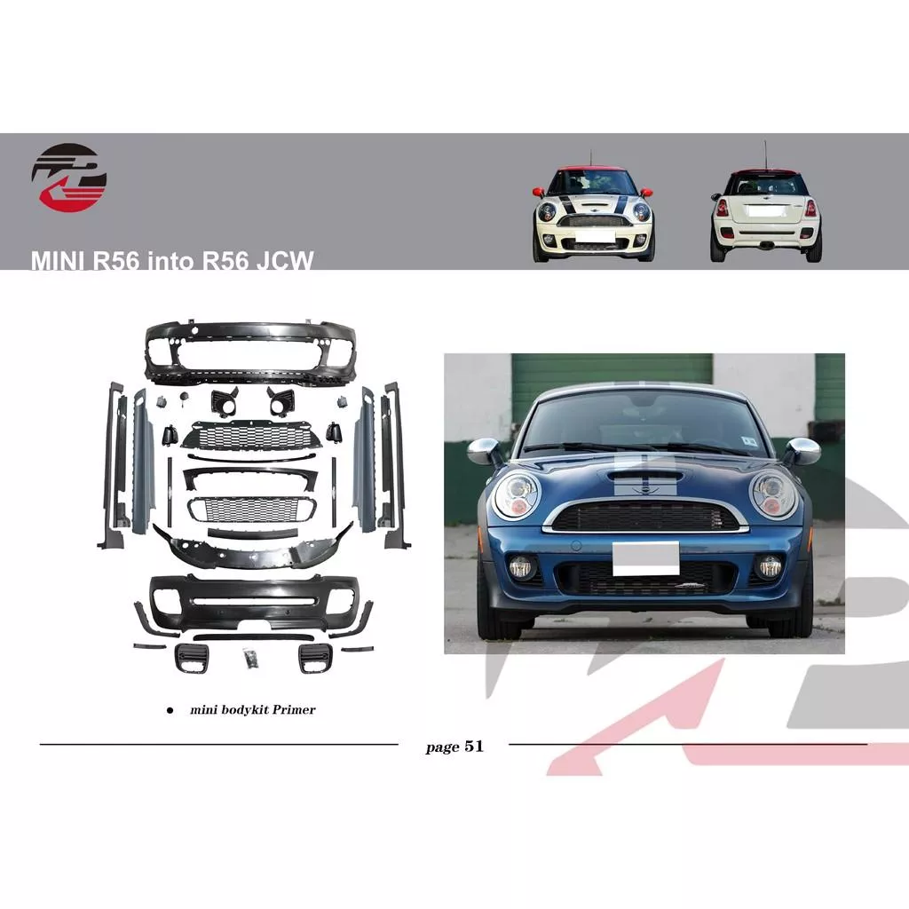 KP擎利國際 大包改裝 2006-2013 Mini Cooper R56 改 JCW 保桿 包圍 副廠包 專業烤漆安裝 KP擎利國際 大包改裝 2006-2013 Mini Cooper R56 改 JCW 保桿 包圍 副廠包 專業烤漆安裝