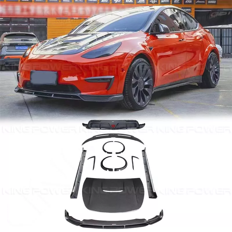 KP擎利國際 Tesla Model Y C款 全車碳纖維套件 前下巴+風刀.後下巴+尾翼.側裙.引擎蓋.輪弧 實體店面 KP擎利國際 Tesla Model Y C款 全車碳纖維套件 前下巴+風刀.後下巴+尾翼.側裙.引擎蓋.輪弧 實體店面