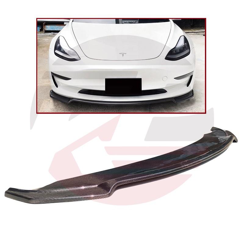 KP擎利國際 Tesla Model 3 特斯拉 KP款碳纖維下巴 原車開模 實裝測試完成 外銷歐美熱賣商品)