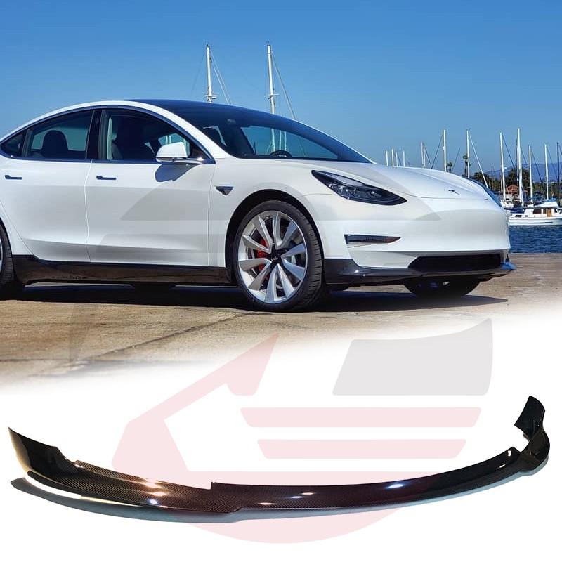 KP擎利國際 Tesla Model 3 特斯拉 運動款碳纖維下巴 原車開模 實裝測試完成 (外銷歐美熱賣商品)