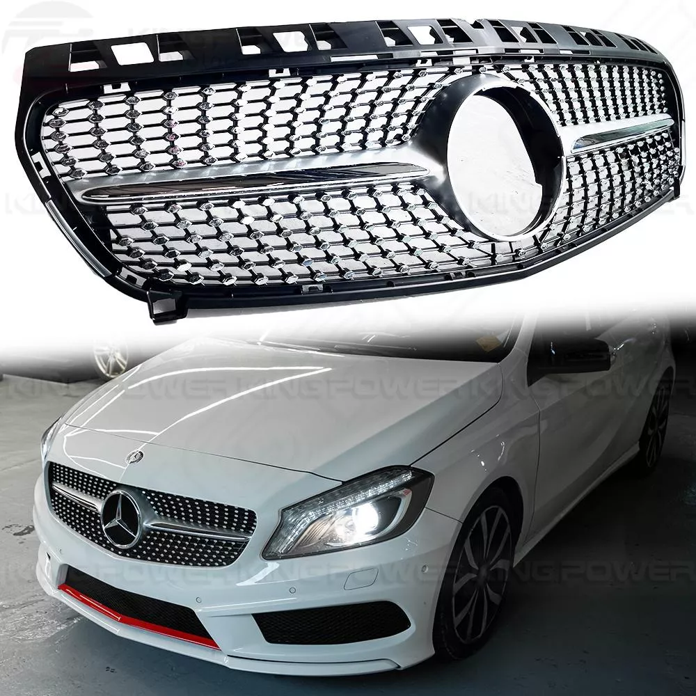 KP擎利國際 BENZ 12-15 W176 前期 中網 滿天星 電鍍/亮黑 水箱罩 A180 A250 實體店面 KP擎利國際 BENZ 12-15 W176 前期 中網 滿天星 電鍍/亮黑 水箱罩 A180 A250 實體店面