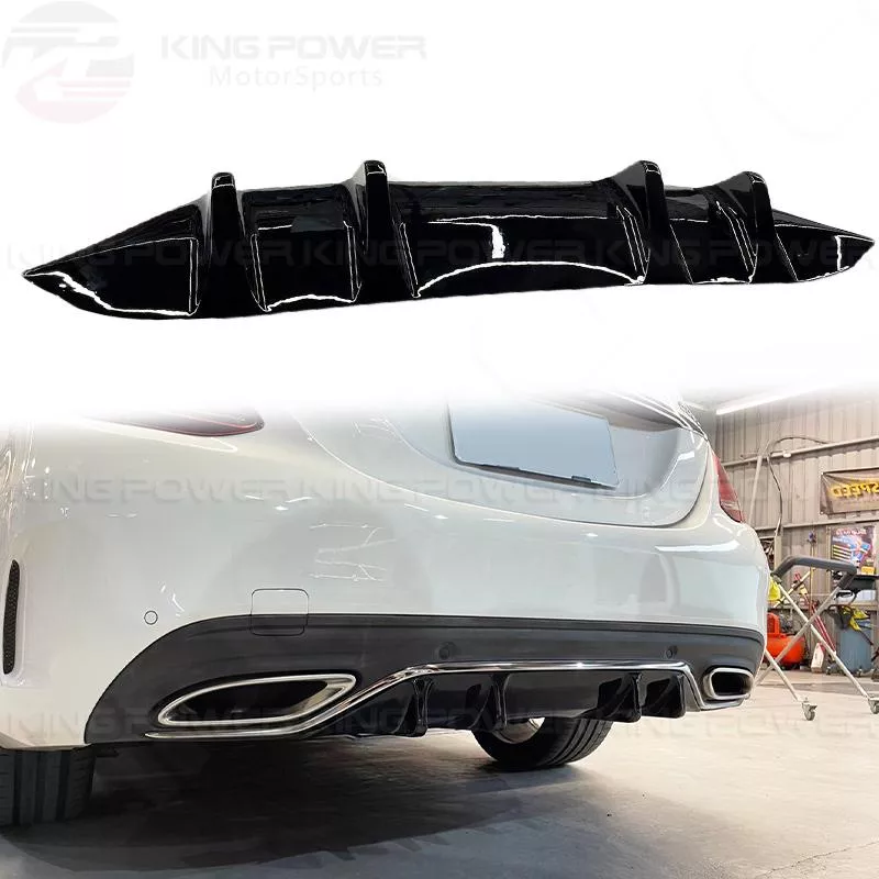 KP擎利國際 BENZ W205 後期專用 加大亮黑後下巴 貼片 C-Class 實體店面 預約安裝 KP擎利國際 BENZ W205 後期專用 加大亮黑後下巴 貼片 C-Class 實體店面 預約安裝