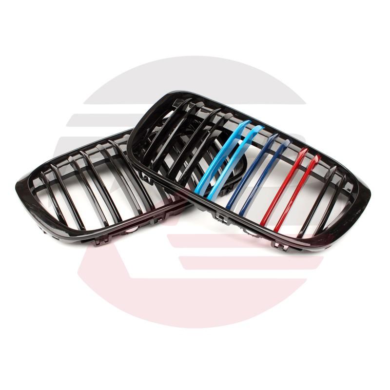 KP擎利國際 BMW 2015-2020小改前 F48 X1系列車系 雙槓 亮黑/霧黑/亮黑+三色 鼻頭 水箱罩