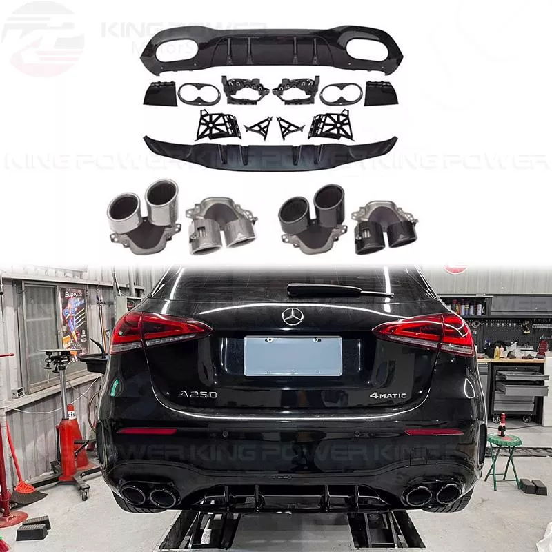 KP擎利國際 Benz W177 A45款 五門 / 四門 後下+黑 / 銀尾飾管 後下巴 A Class 實體店面 KP擎利國際 Benz W177 A45款 五門 / 四門 後下+黑 / 銀尾飾管 後下巴 A Class 實體店面