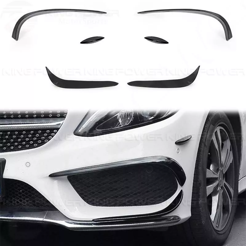 KP擎利國際 Benz 15-18 W205 前期 前保風刀 亮黑 六件組風刀 前刀鋒