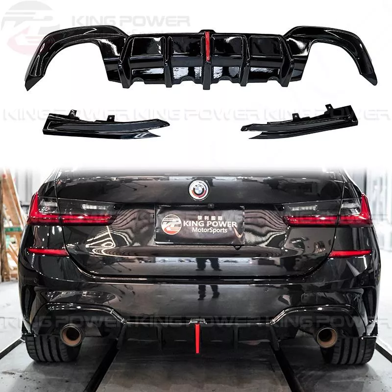 KP擎利國際 BMW G20 G21 前期 K款 亮黑 後下巴+後包角 (燈條紅色) 實體店面 預約安裝
