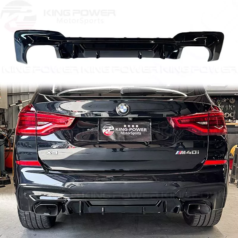 KP擎利國際 BMW 19+ 前期 G01 X3 競技款 後下巴 四出 亮黑 後擾流