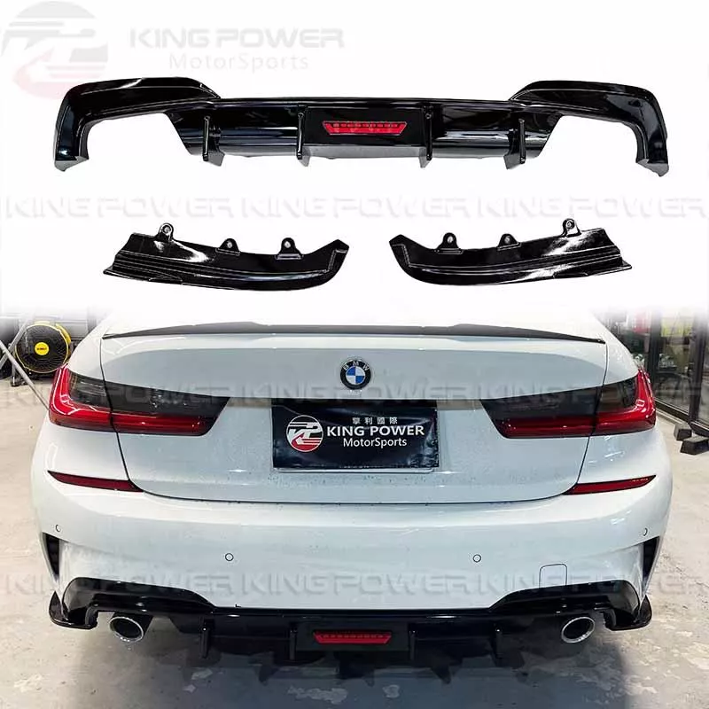 KP擎利國際 BMW G20 G21 前期 T款 亮黑 後下巴+後包角 (燈條紅色) 實體店面 預約安裝