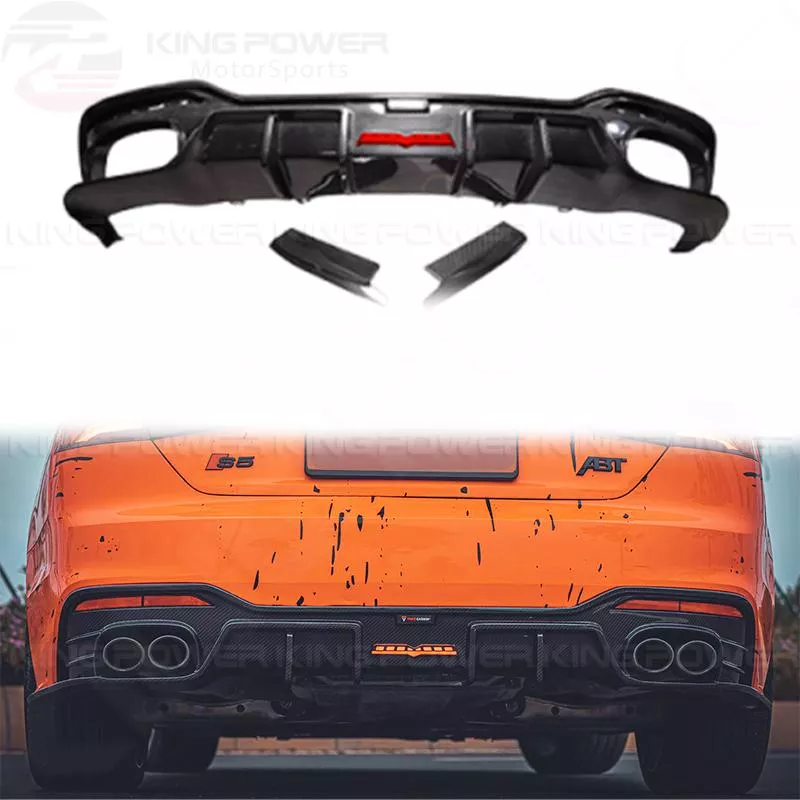 KP擎利國際 AUDI A5 S5 B9.5 TAKD款 碳纖維 後下巴+包角 (帶燈)