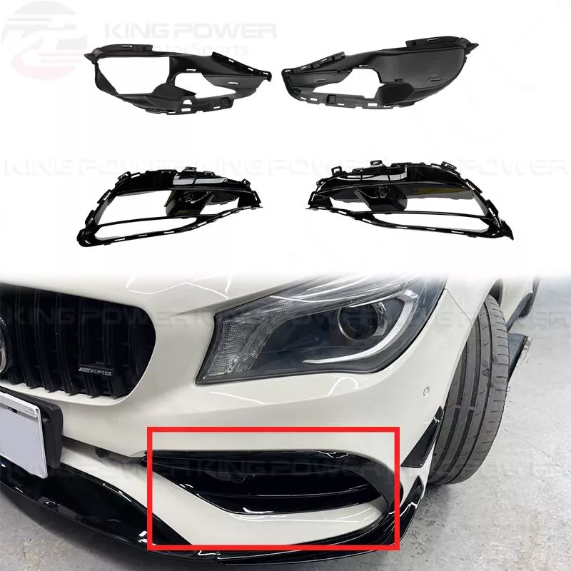 KP擎利國際 BENZ W117 升級45樣式 前風口進氣格柵 亮黑