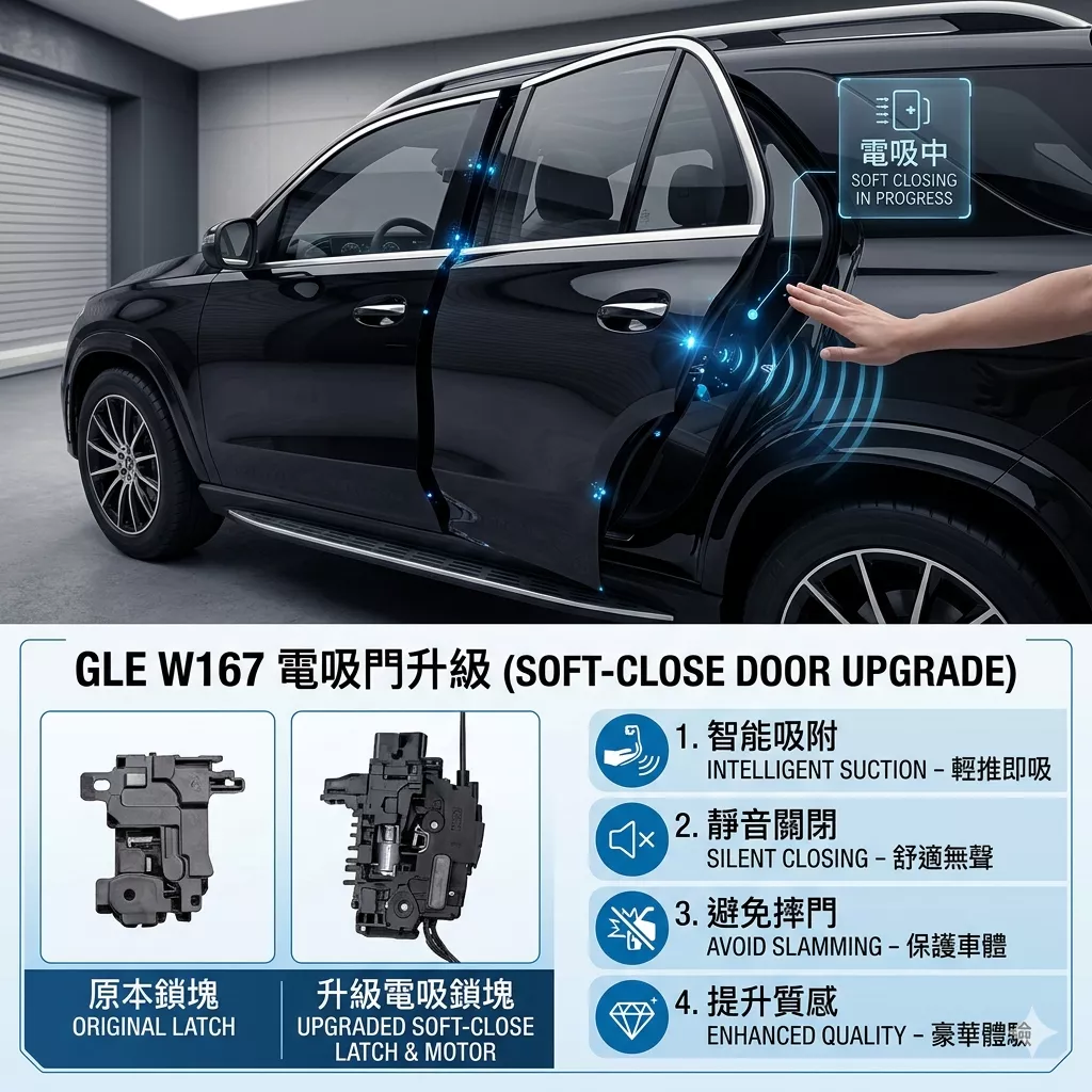 KP擎利國際 BENZ GLE W167 C167 升級電吸門 電動吸門 電吸門