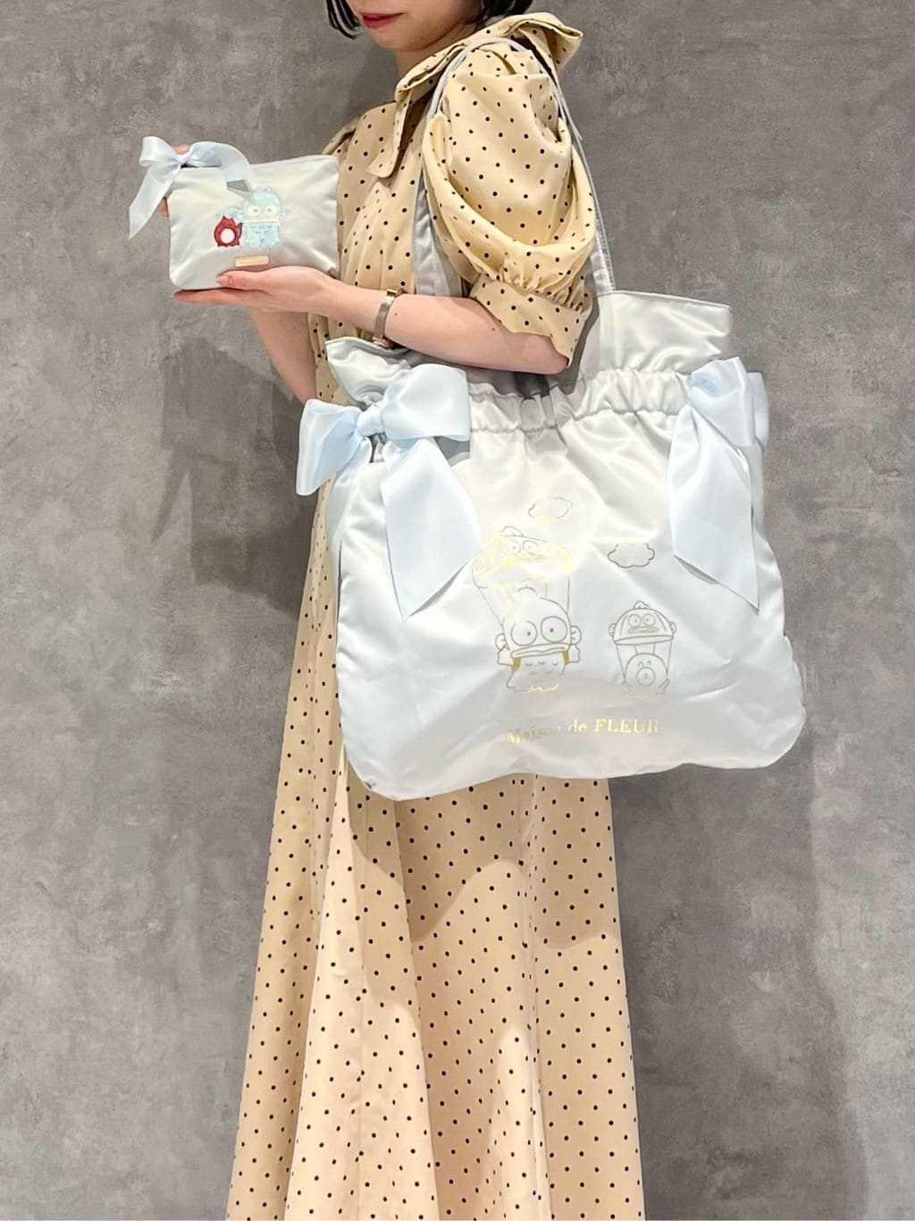 預購日本 Maison de FLEUR x 漢頓生日 雙緞帶緞面托特包