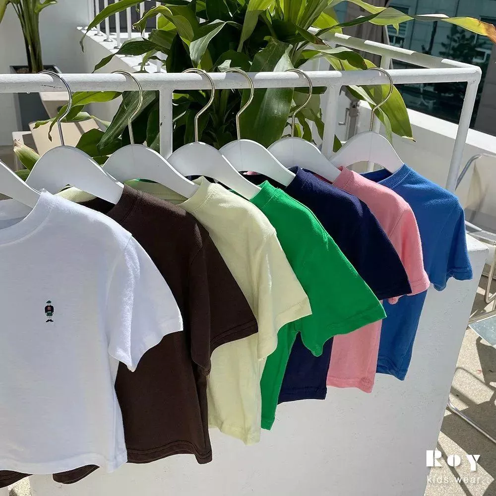 <韓製>刺繡小小人素面上衣