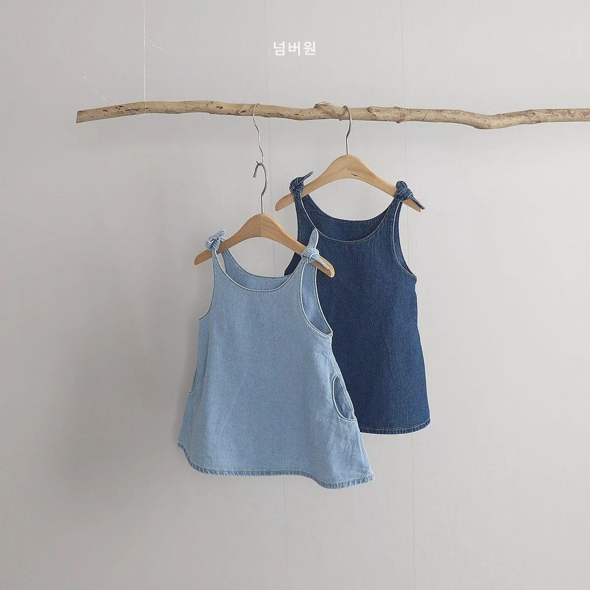 <韓製>綁帶薄牛仔連身裙／少量現貨