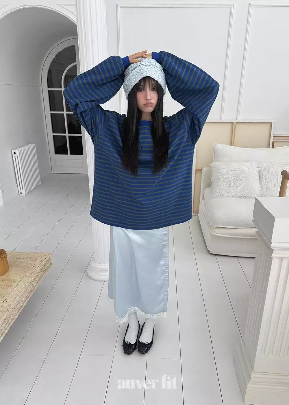 條紋圓領休閒風上衣