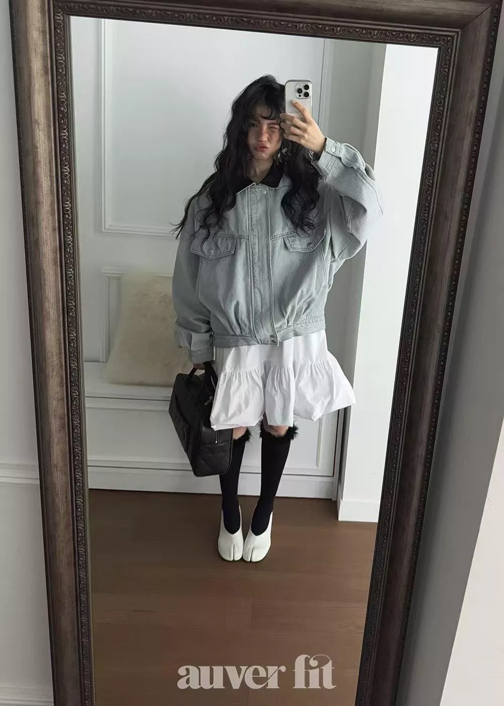 撞色領復古水洗牛仔外套