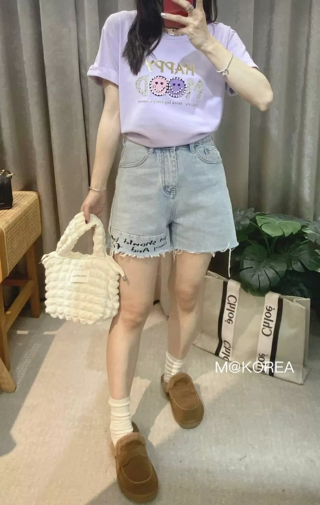 ♦️【Z8887】可愛微笑珍珠棉T♦️
